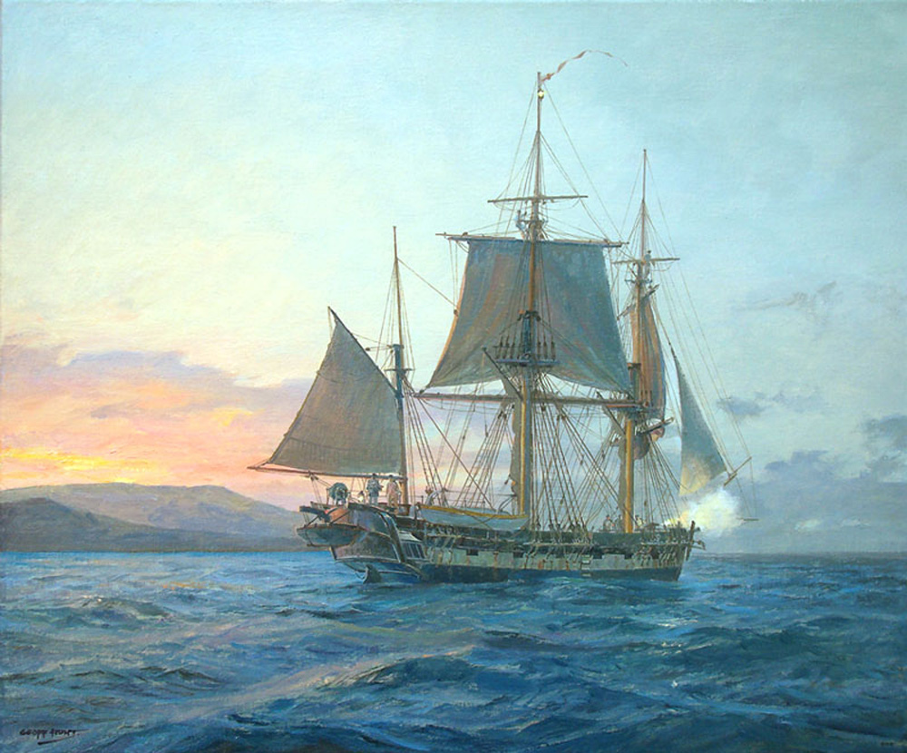 HMS Beagle at sea